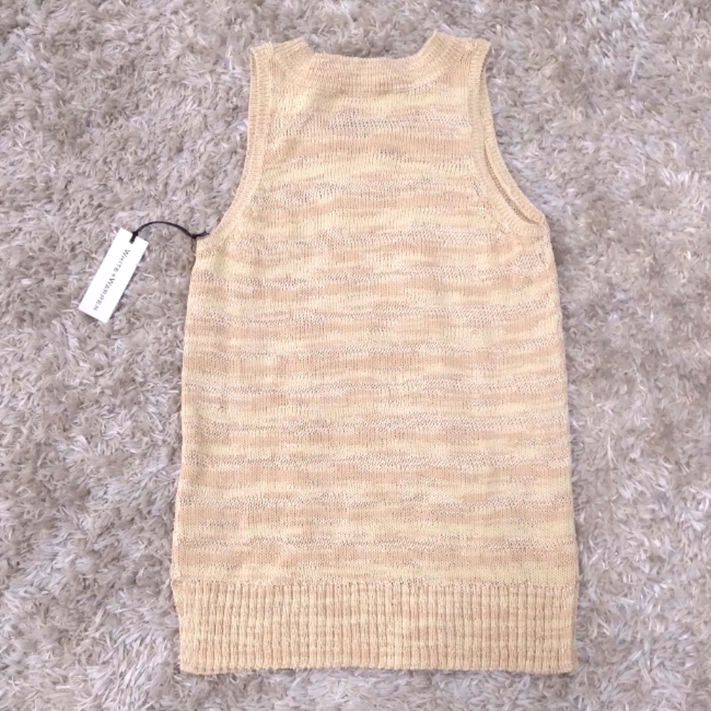 White + Warren alabaster heather space dye knit sweater tank - Picture 2 of 7